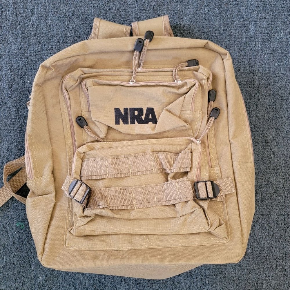 NRA Tactical Backpack Range Hunting Bag Desert Tan Khaki Lightweight Casual